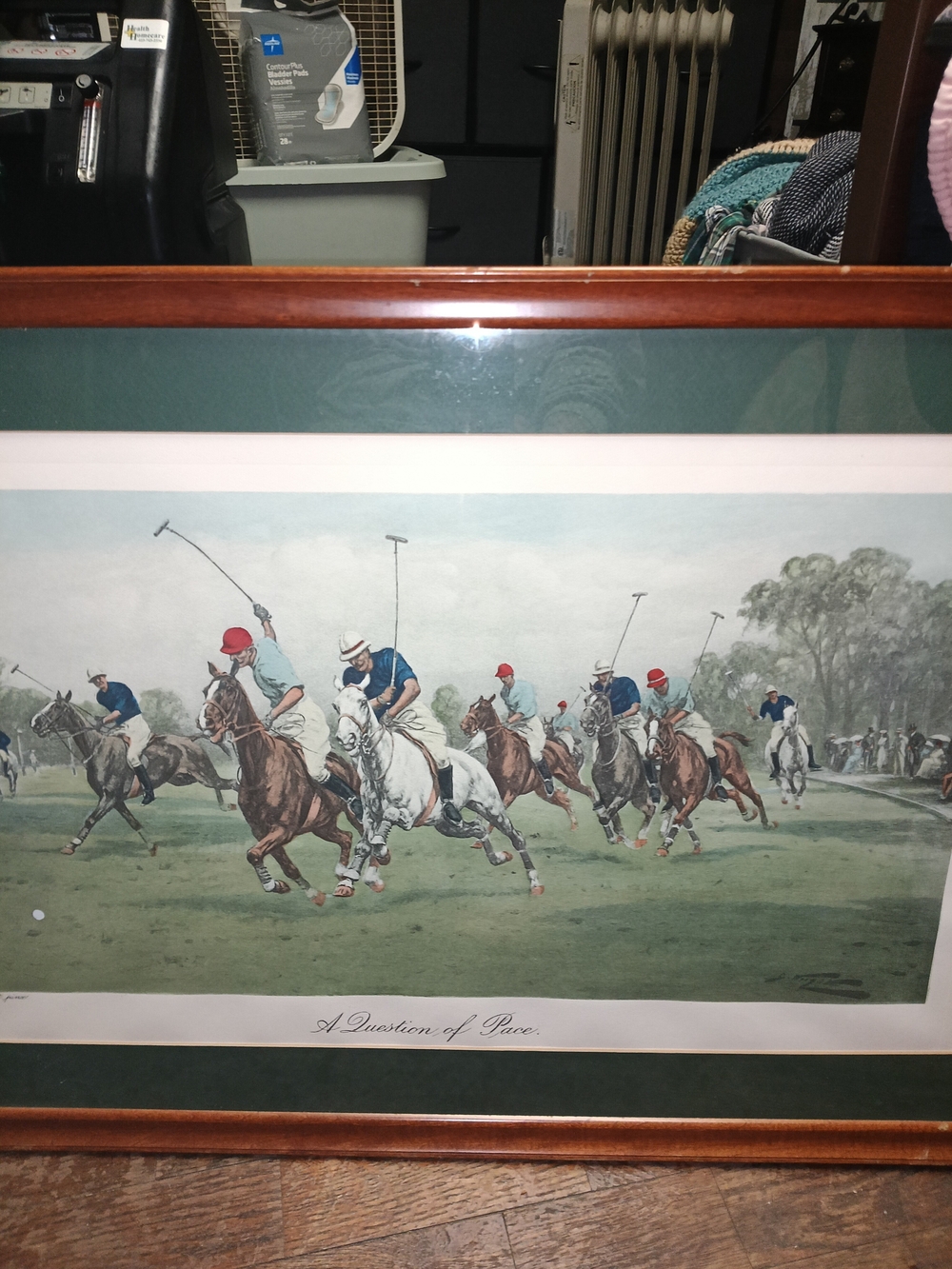 Framed Polo Match Art Print in Green Matting